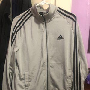 Adidas 3 Stripes Track Jacket Grey Men's Size M Like New Condition